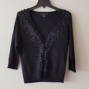 Elegant 3/4 sleeve black cardigan